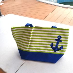 Quacker Factory Nautical Striped Tote Bag